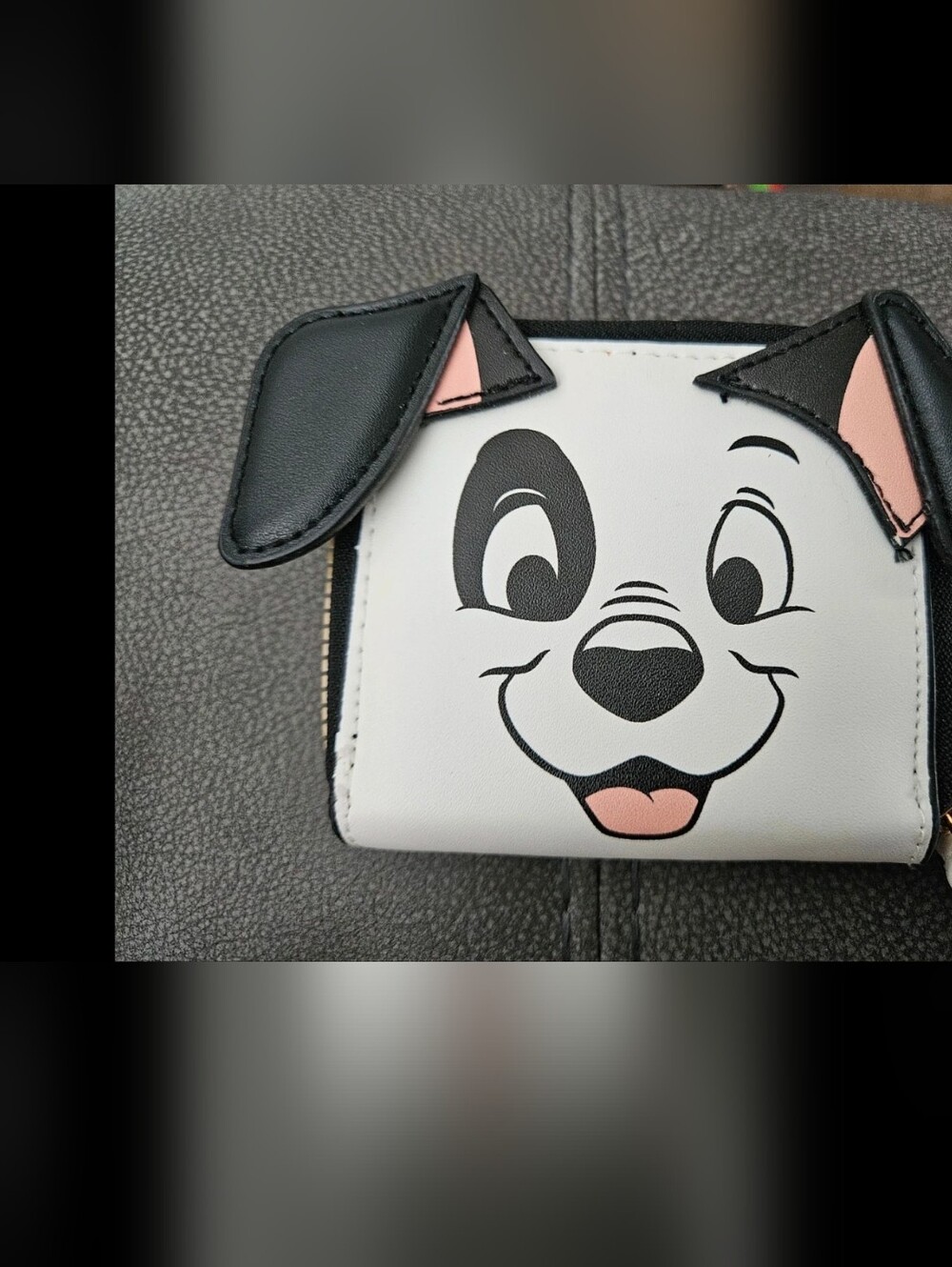 Disney 101 Dalmatians White & Black Dog Face Wallet with Pink Accents